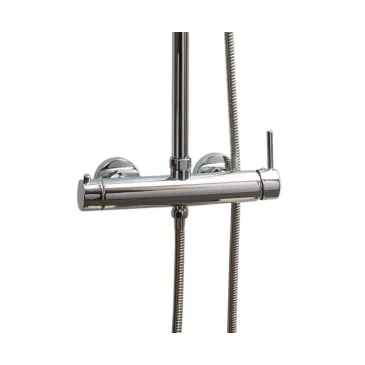 Colonne de douche POP avec pommeau de douche en acier inoxydable et barre télescopique | Mondialshop