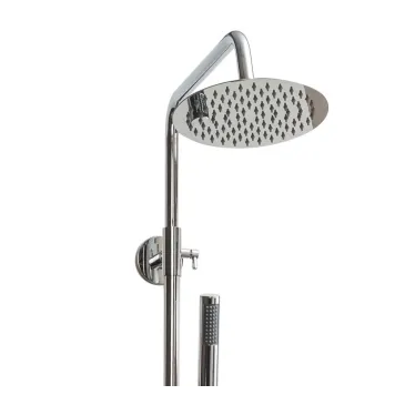 Colonne de douche POP avec pommeau de douche en acier inoxydable et barre télescopique | Mondialshop