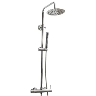 Colonne de douche POP avec pommeau de douche en acier inoxydable et barre télescopique | Mondialshop