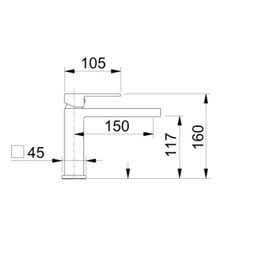 Miscelatore lavabo quadrato nero opaco total black | Manhattan