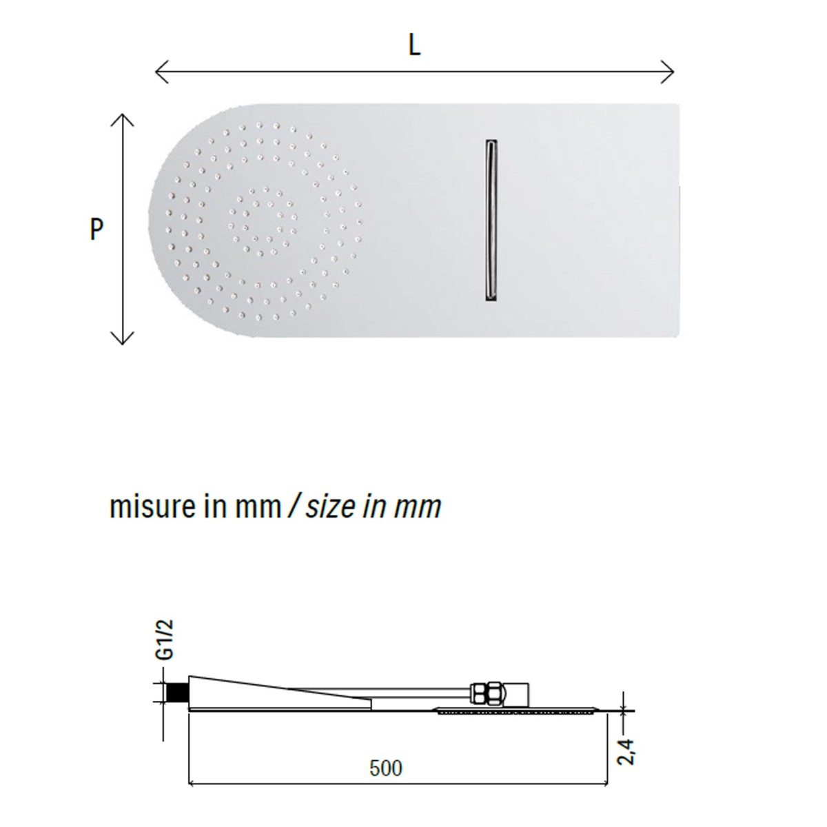 Pomme de douche ronde cascade | Pluie de mur
