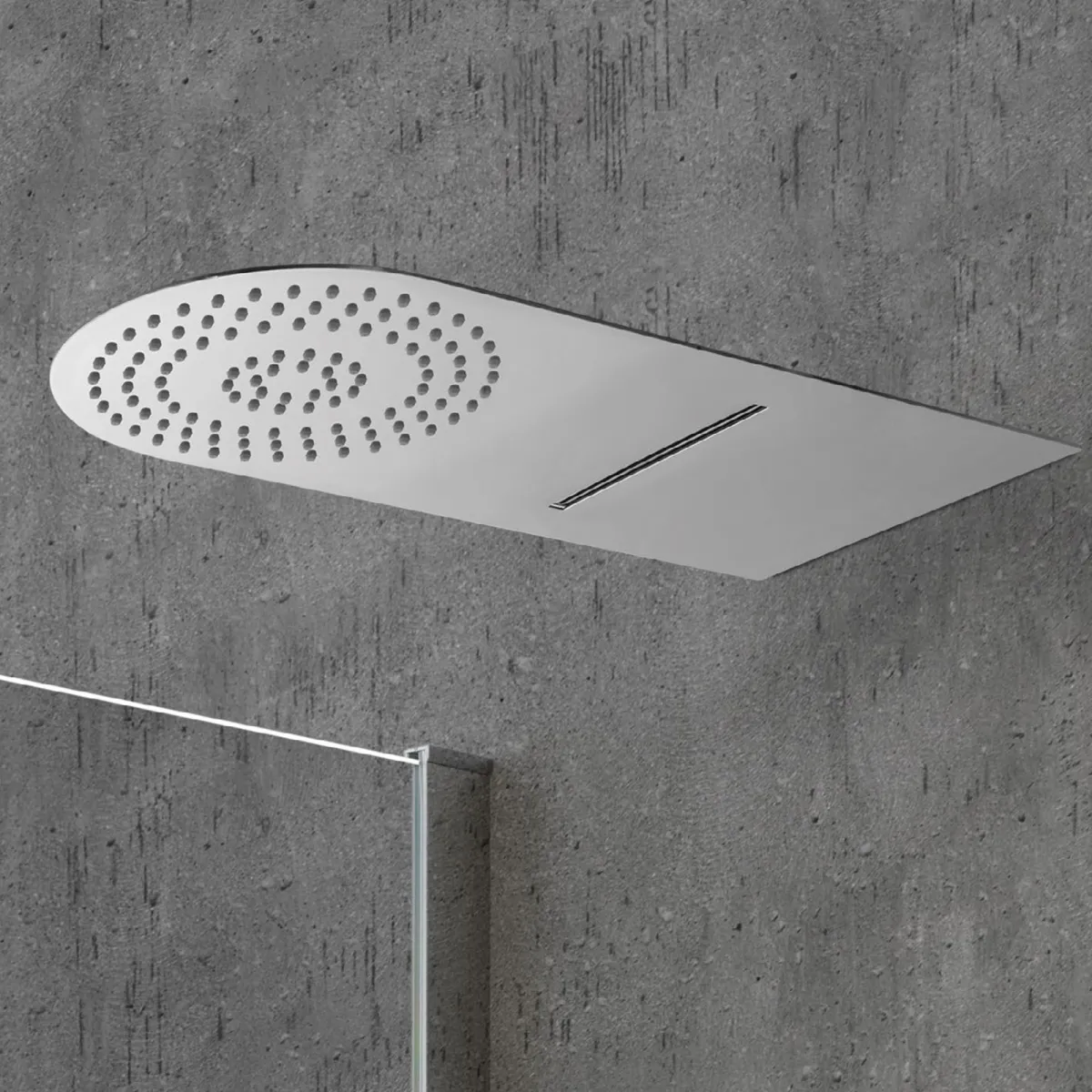 Pommeau de douche rond chromé effet pluie cascade |...