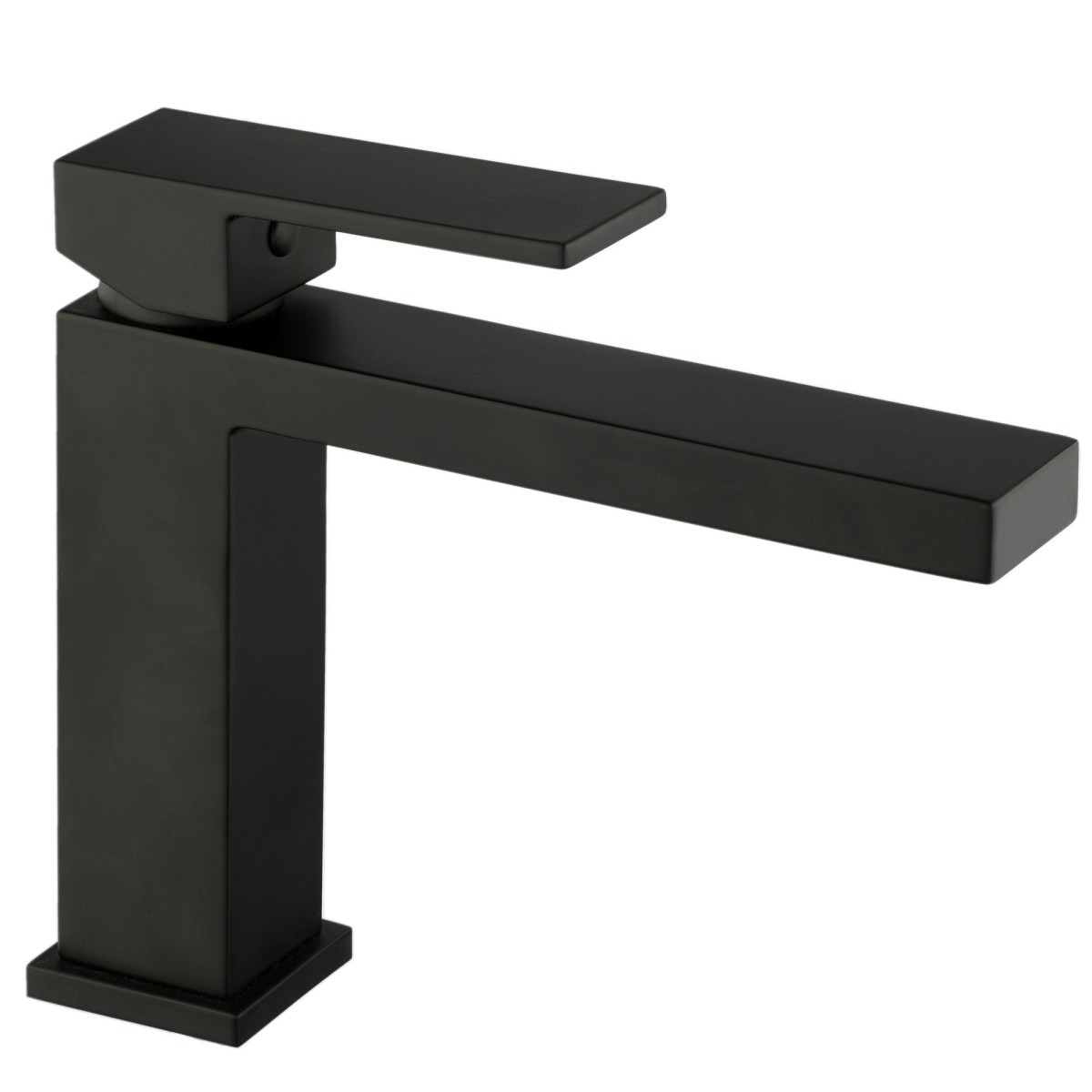 Mitigeur lavabo carré noir mat noir total | Manhattan