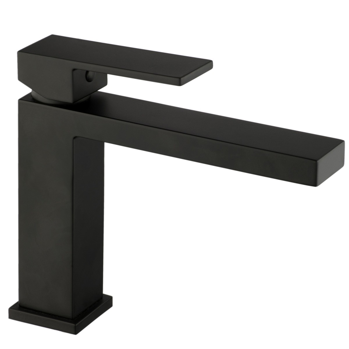 Mitigeur lavabo carré noir mat noir total