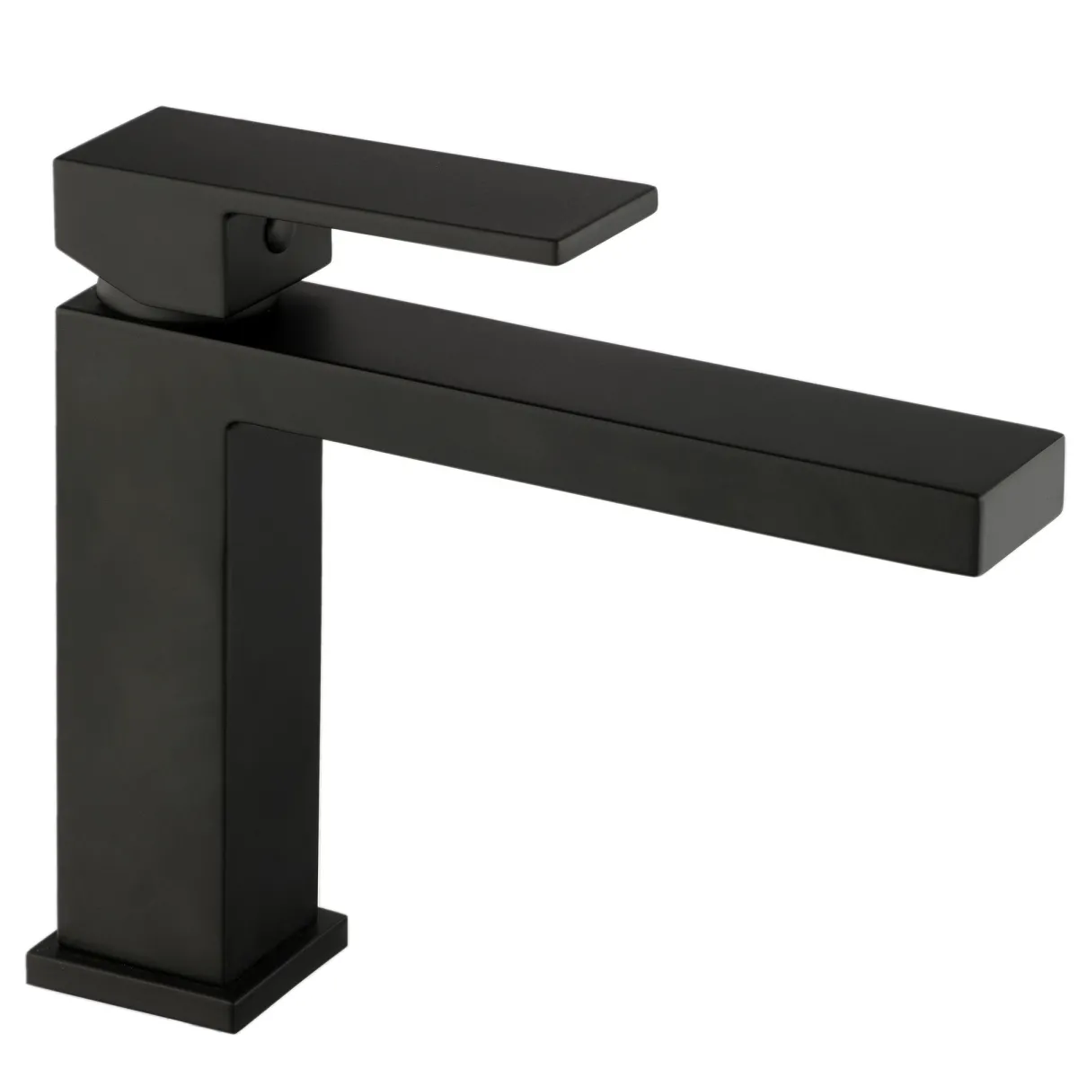 Mitigeur lavabo carré noir mat noir total | Manhattan