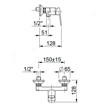 Gruppo vasca esterno da incasso con kit doccia cromato | Mondialshop