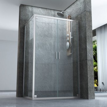 Cabine de douche à ouverture latérale avec deux côtés | Mondialshop