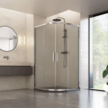 Cabine de douche semi-circulaire transparente Atena | Mondialshop