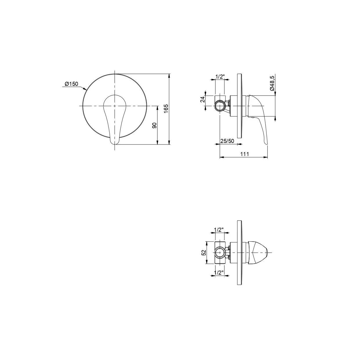 Miscelatore Doccia a Incasso 1 Via Star | Mondialshop