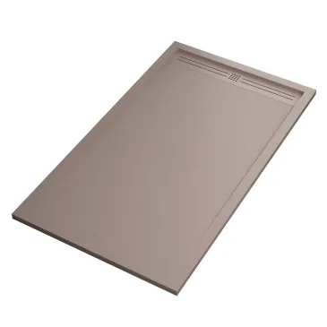 Receveur de douche en résine sable avec trou latéral GRID