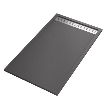 Receveur de douche en résine de marbre effet pierre ciment Gris Foncé RELAX