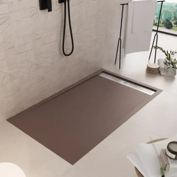 Receveur de douche résine sable RELAX sortie latérale