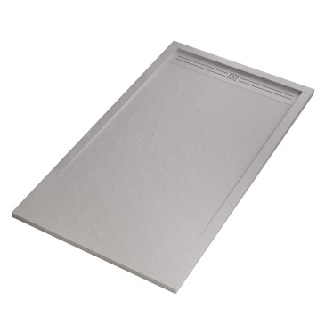 Receveur de douche en résine de marbre effet pierre ciment Gris Clair GRID
