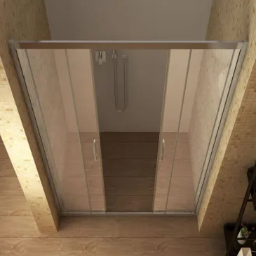 Duschtür mit zentralem Eingang für Badezimmernische