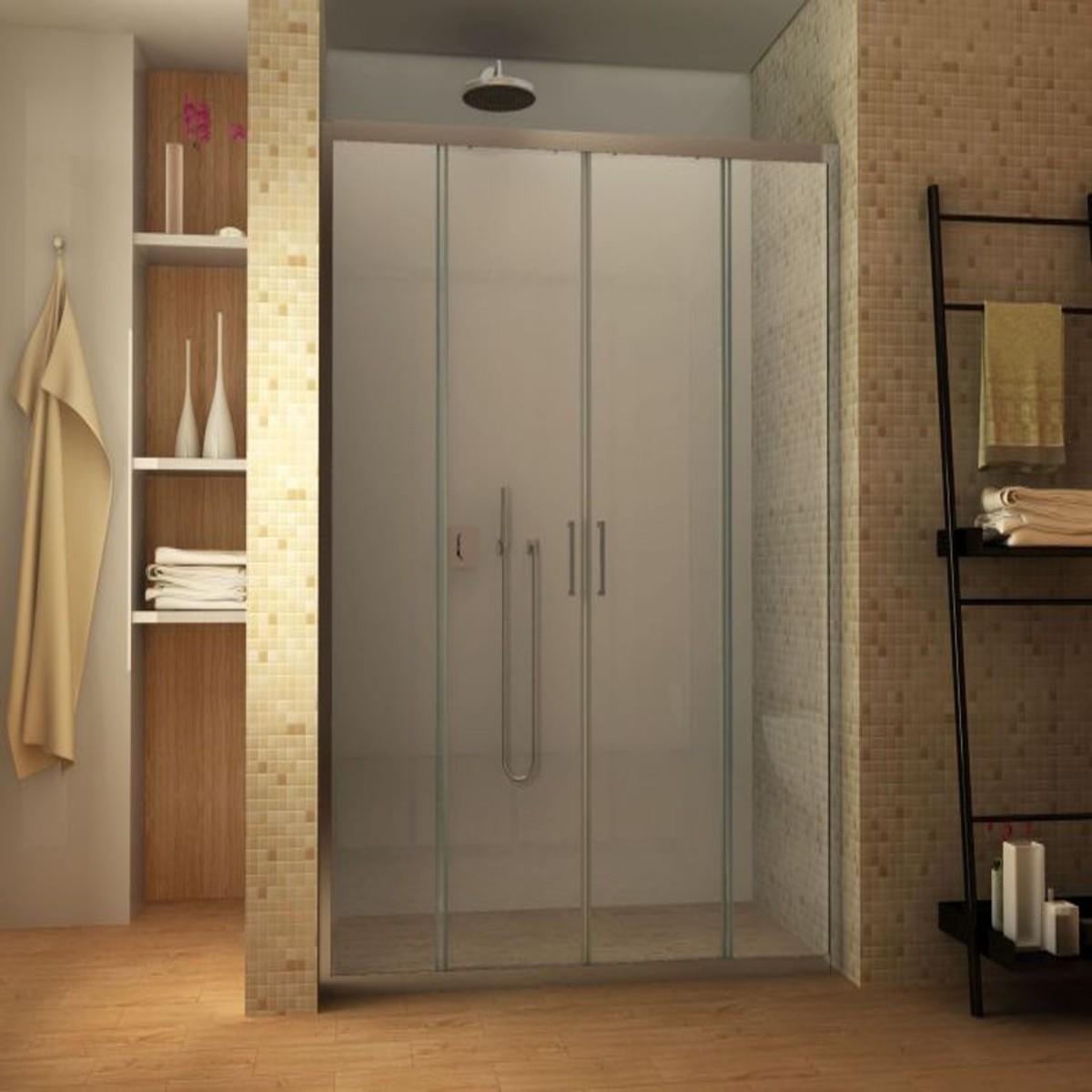 Porta doccia con ingresso centrale per nicchia bagno