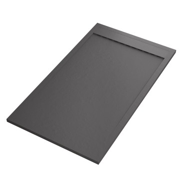 Receveur de douche en résine de marbre effet pierre ciment Gris Foncé PRESTIGE