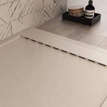 Receveur de douche résine crème PRESTIGE sortie latérale