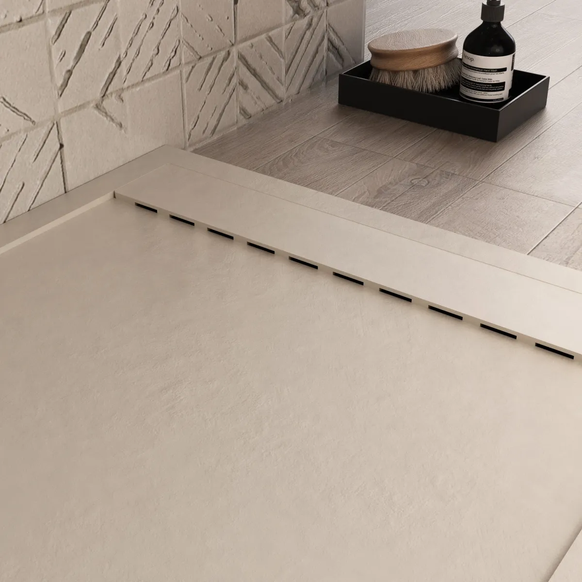 Receveur de douche résine crème PRESTIGE sortie latérale