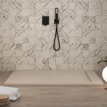 Receveur de douche résine crème PRESTIGE sortie latérale