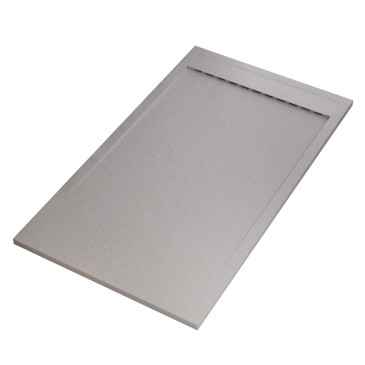 Receveur de douche en résine de marbre effet pierre ciment Gris Clair PRESTIGE