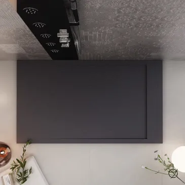 Receveur de douche en résine noire PRESTIGE sortie latérale