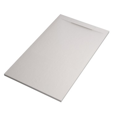 Receveur de douche en résine et marbre blanc VINCENT effet pierre ciment