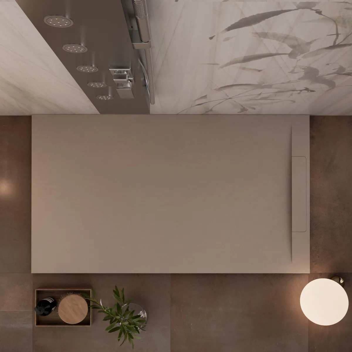 Receveur De Douche Moka Résine Minérale | Vincent