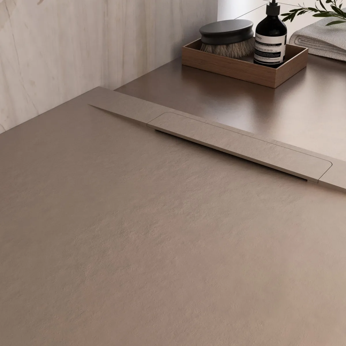 Receveur De Douche Moka Résine Minérale | Vincent