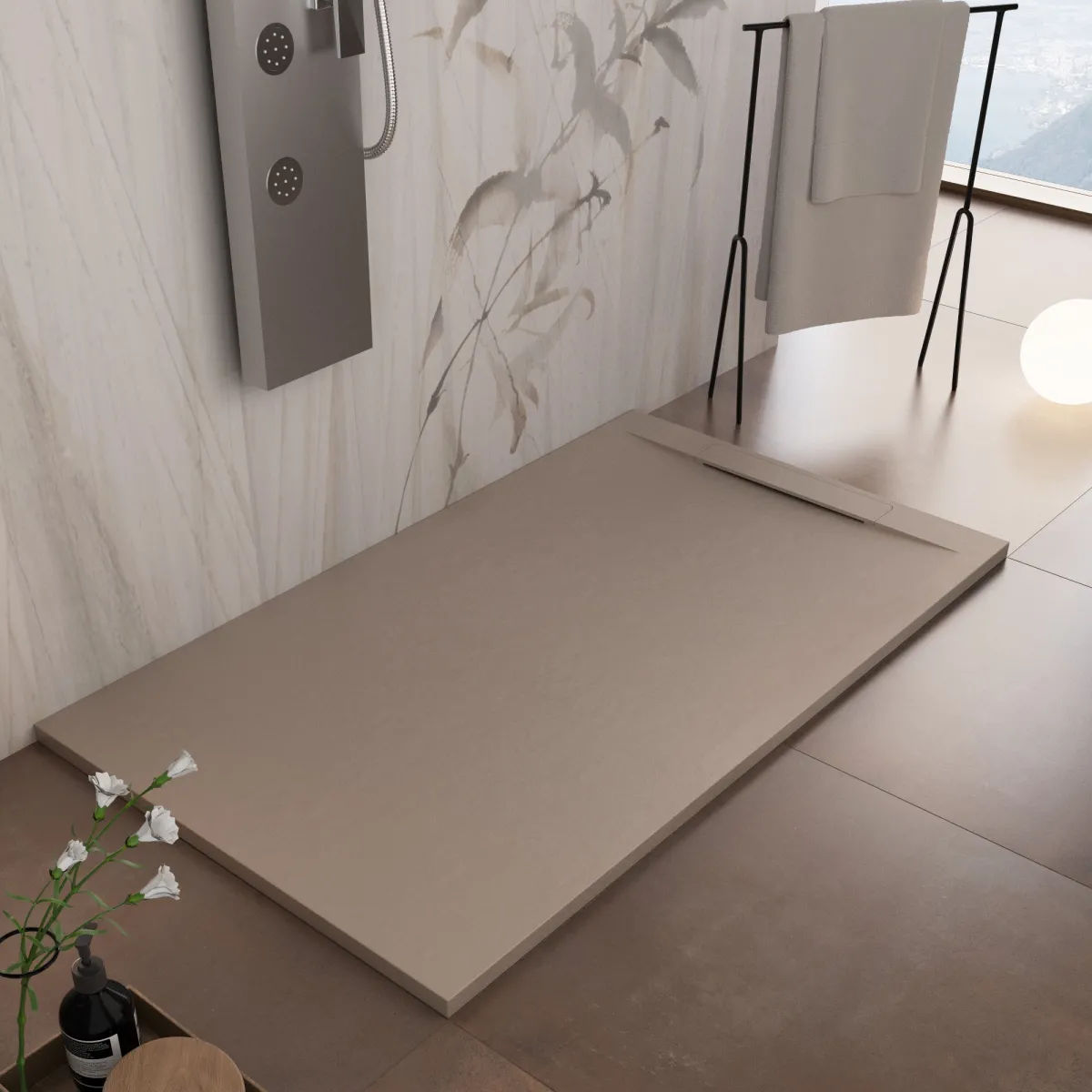 Receveur De Douche Moka Résine Minérale | Vincent