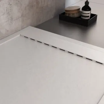 Receveur de douche en résine blanche PRESTIGE décharge latérale