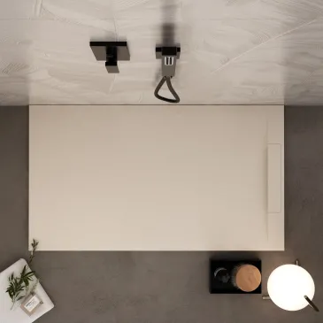 Receveur de douche en résine minérale crème | Vincent