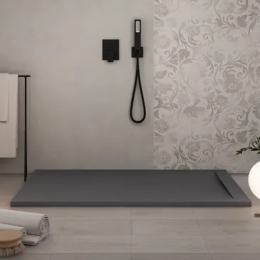 Piatto Doccia Antracite Grigio Scuro Resina Minerale | Vincent