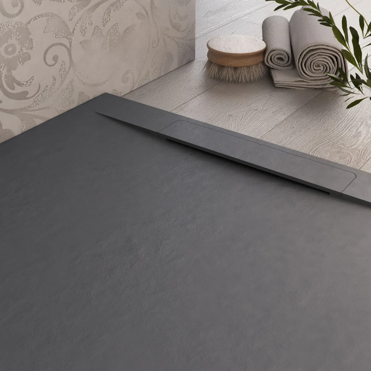 Receveur De Douche Anthracite Résine Minérale Gris Foncé | Vincent
