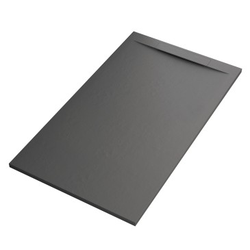 Receveur de douche en résine marbre gris foncé VINCENT effet pierre ciment