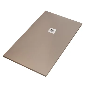 Receveur de douche en résine Dove Grey avec trou latéral PLUS