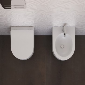 Coppia Sanitari Vaso e Bidet Senza Brida Sole New Luna