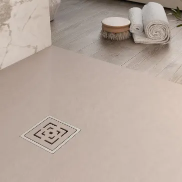 Sandharz-Duschwanne mit seitlichem Loch PASSION