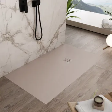 Sandharz-Duschwanne mit seitlichem Loch PASSION