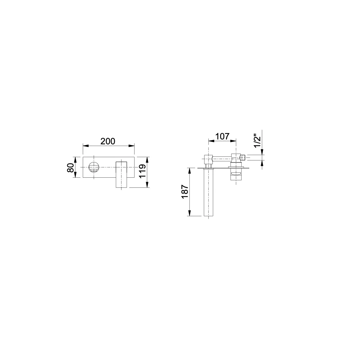 Miscelatore a parete per lavabo in appoggio | Mondialshop