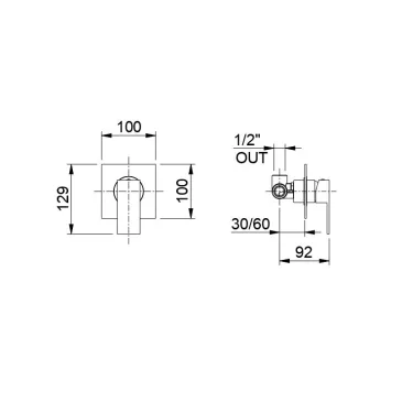 Chrom-Einbau-Brausebatterie...
