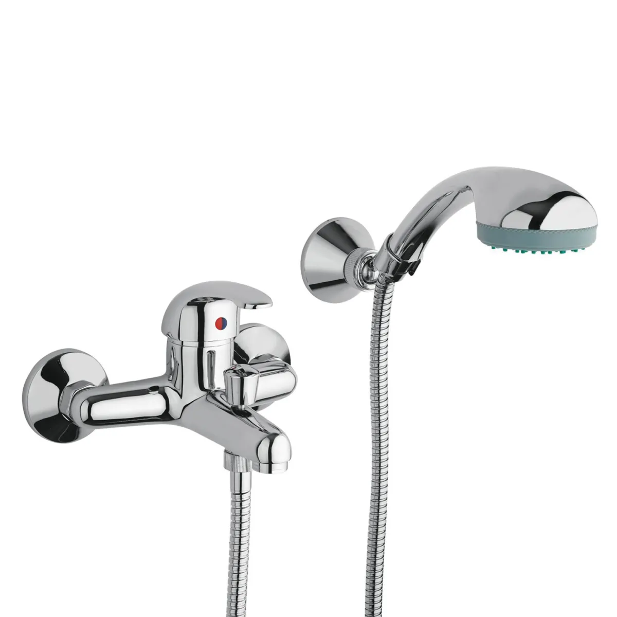 Squalo verchromter Duplex-Badewannenmischer mit Dusche