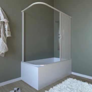 Receveur de baignoire en PVC blanc avec 1 porte pliante