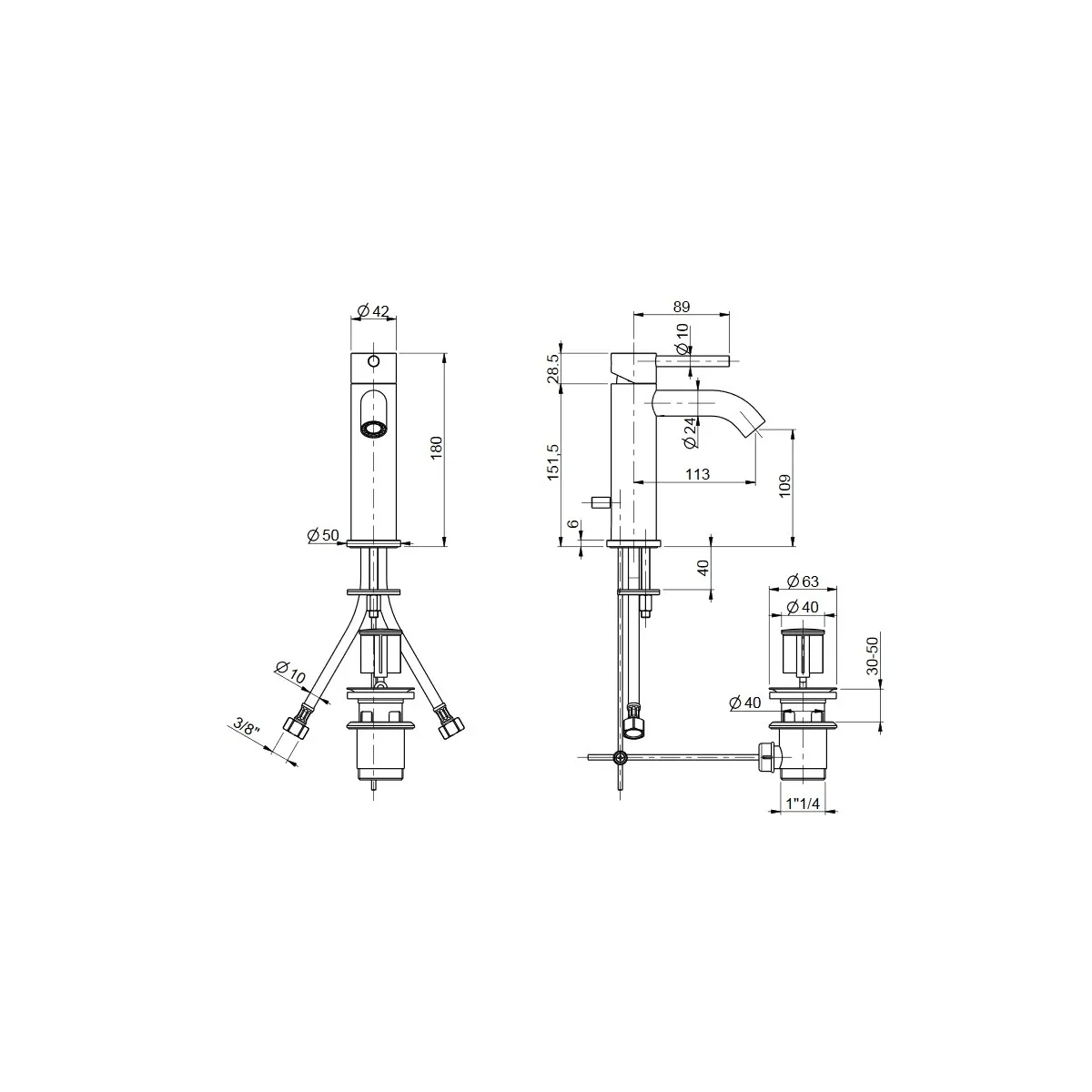 Jackie Chrom-Einhand-Waschtischmischer