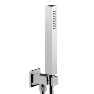 Pommeau de douche carré en ABS avec entrée d'eau chromée | Mondialshop