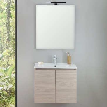 Mobile bagno sospeso legno chiaro Olmo da 60cm ALBA