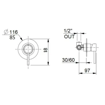 Jackie Einbaudusche mit...