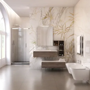 Mobile bagno sospeso effetto legno rovere scuro Duo 192P