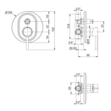 Jackie Einbaudusche mit...