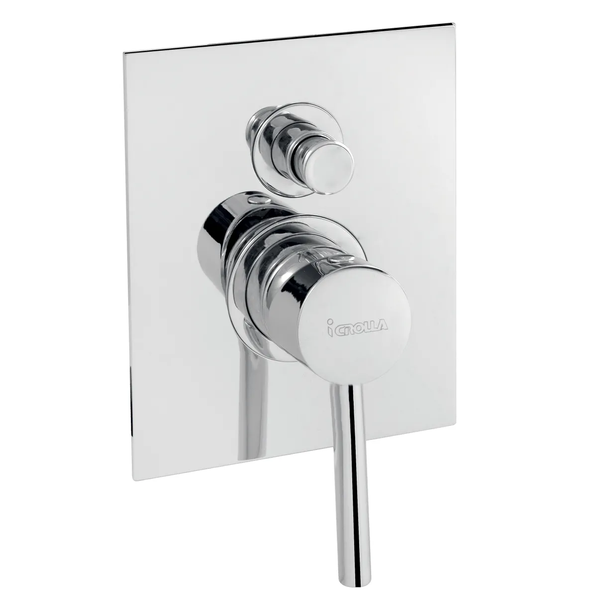 Einbaudusche mit Umsteller und minimalistischer quadratischer Chromplatte Jackie