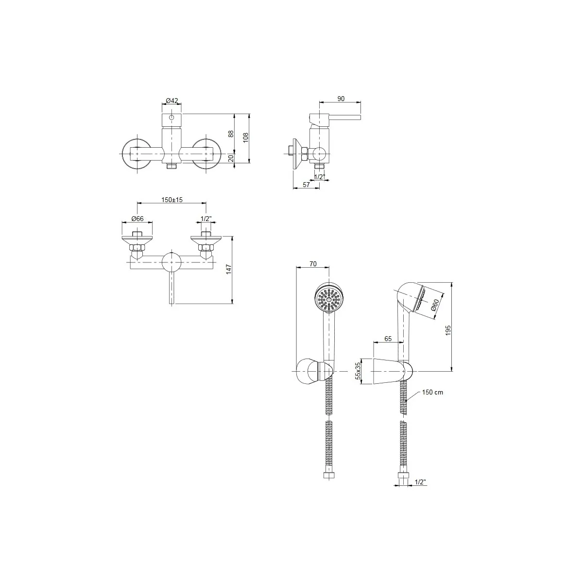 Gruppo Doccia con Kit Cromato Jackie | Mondialshop
